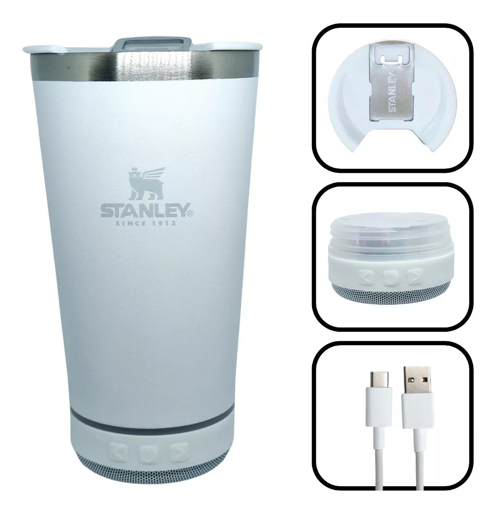 VASO TERMICO CON TAPA ABRIDOR Y MUSICA A BLUETOOH